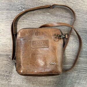 Bed Stu Leather Ventura Crossbody Clutch Belt Bag Tan Mason Brown Retail $155